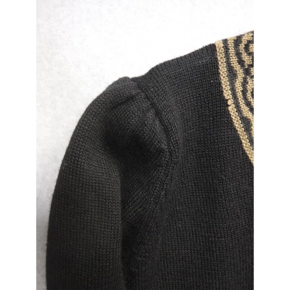 Woman's Herman Geist Hand Embroidered Wool Acrylic Fox V-neck Pullover Sweater L - Picture 3 of 9